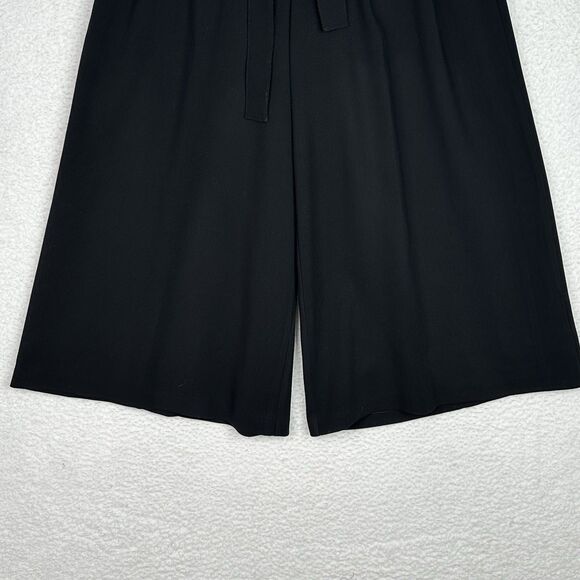 Maeve Anthropologie Tie-Waist Culottes Pants Wide‎ Leg Womens Sz 6 Black Cropped - Picture 7 of 15